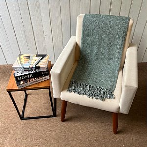 Manta P Verde e Mescla Cru - 1,40m x 2,40m