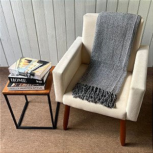 Manta G Preto com mescla Cru - 2,2m x 2,6m