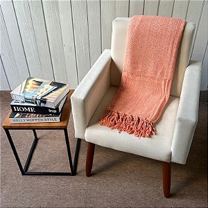 Manta G Laranja com mescla Cru - 2,2m x 2,6m