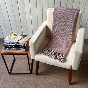 Manta G Marsala com pontilhado Cru - 2,2m x 2,6m
