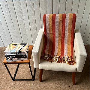 Manta M Terracota, Amarelo & Cru - 1,80m x 2,40m