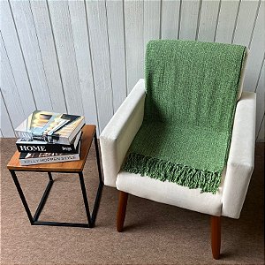 Manta M Verde Escuro com mescla amarelo - 1,80m x 2,40m