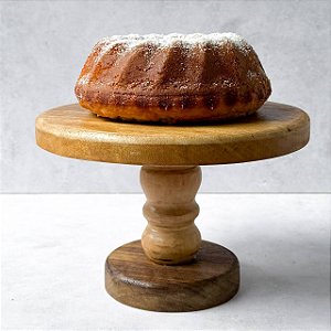 Boleira de Madeira Nobre com Pé Torneado - 26cm
