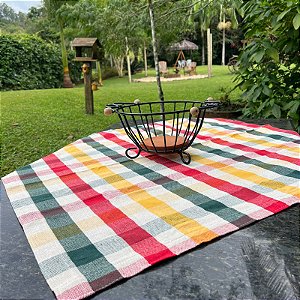 Toalha de Mesa Xadrez Colorida - 90cm x 90cm