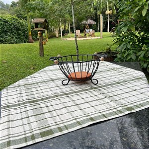 Toalha de Mesa Xadrez Verde - 90cm x 90cm