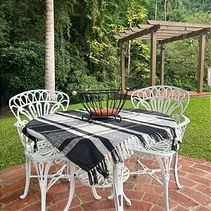 Toalha de Mesa Xadrez Preto - 80cm x 80cm