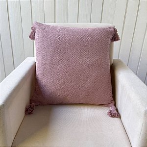 Capa de almofada pompom - Escama Rosé