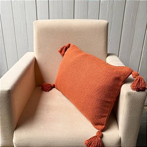 Capa de almofada palito pompom - Terracota