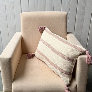 Capa de almofada palito pompom - Trança Rosé