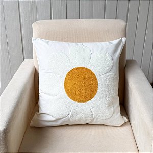 Capa de almofada bordada - 45cm x 45cm