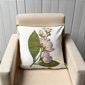 Capa de almofada bordada - 45cm x 45cm