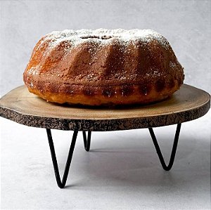 Boleira de Madeira Nobre com Pé de Ferro - 25cm