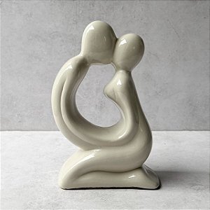 Casal unido em cerâmica - Gelo Brilhante