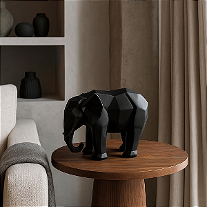 Elefante em cerâmica - Preto