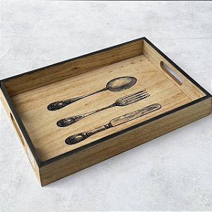 Bandeja Retangular em MDF Vintage