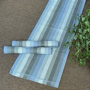 Trio Tapete Boho - Corrente Azul bebê e cinza