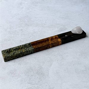 Incensário Envernizado de Pedra Sabão com Pedra