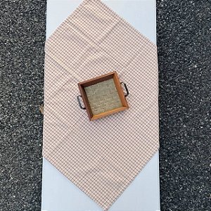 Toalha de Mesa 1m x 1m- Linhas Terracota