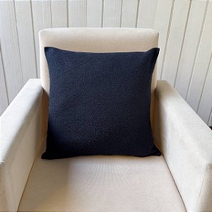 Capa de Almofada de Algodão Aveludada - Azul Marinho
