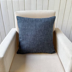 Capa de Almofada de Algodão Aveludada - Azul Jeans