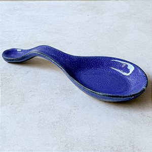 Descanso de colher de cerâmica - Azul Bic