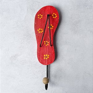 Gancho de Madeira - Chinelo Vermelho