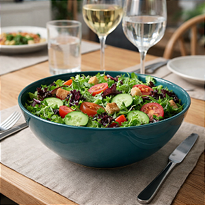 Saladeira de Cerâmica - Verde Petróleo