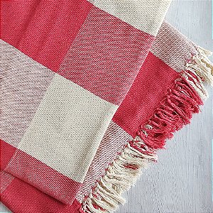 Manta G Xadrez Vermelho - 2,20m x 2,60m