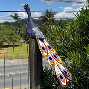 Pavão de madeira - Tons roxo