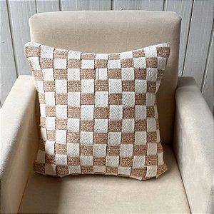 Capa de almofada trama - Caramelo com mescla Cru