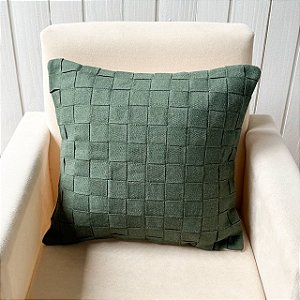 Capa de almofada trama - Verde com verso Cru