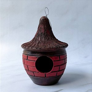 Casinha de Passarinho Barro - Vermelha / Rosada