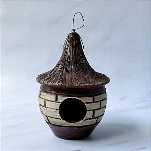 Casinha de Passarinho Barro - Branco