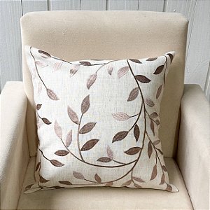 Capa de almofada bordada - 45cm x 45cm