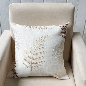 Capa de almofada bordada - 45cm x 45cm