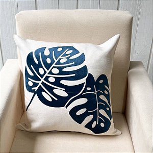 Capa de almofada Linhão - Costela de Adão Azul