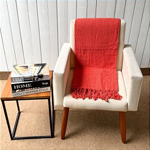Manta P Vermelho com Mescla Laranja - 1,40m x 2,40m