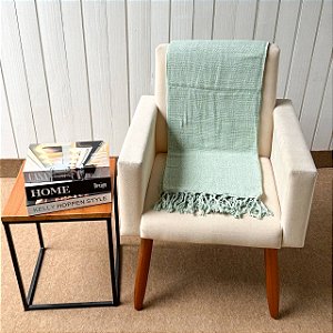 Manta P Menta com Mescla Cru - 1,40m x 2,40m