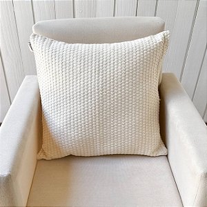 Capa de almofada Colmeia Cru - 45cm x 45cm