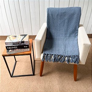 Manta G Jeans com pontilhado Preto - 2,2m x 2,6m