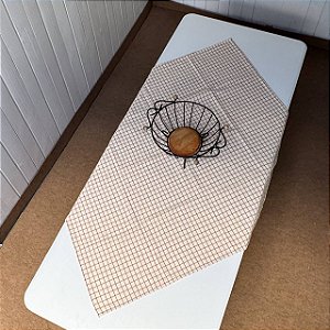 Toalha de Mesa 1,10m x 1,10m - Grid Terracota