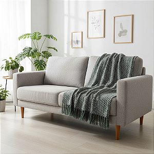 Manta Macramê - Verde Oliva