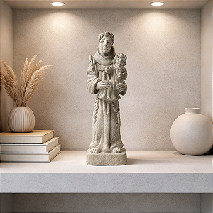 Escultura em Pedra Sabão - Santo Antônio e menino Jesus