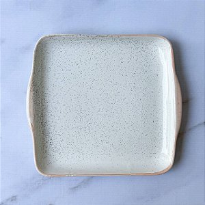 Prato Quadrado de Cerâmica - 20cm