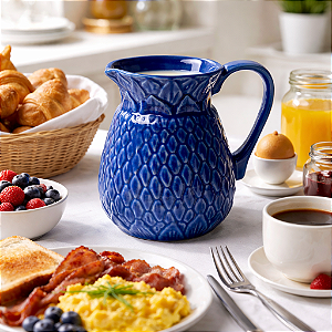 Jarro de Cerâmica - "Abacaxi" Azul