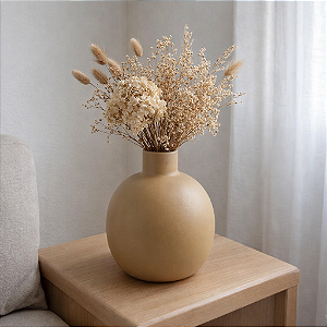 Vaso de Cerâmica - Bege Quente