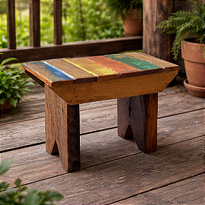 Banquinho mineiro ripado - 26cm