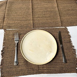 Jogo americano 7 peças - Marrom Mescla