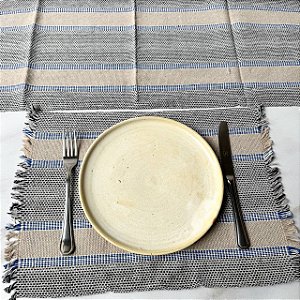 Jogo americano 7 peças - Azul e Cinza