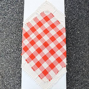 Dueto Toalhas de Mesa - Xadrez Cru e Laranja